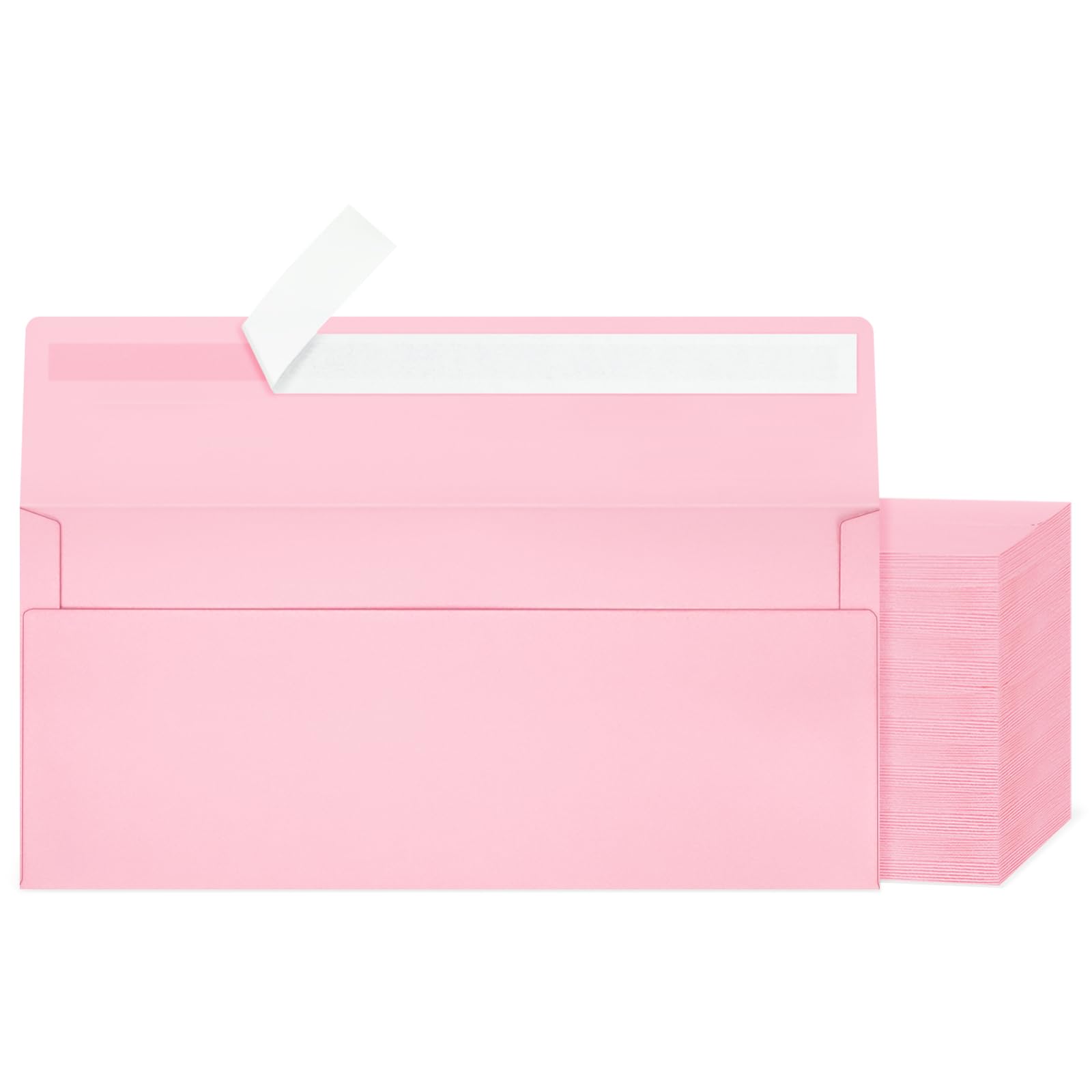 Mulbozy 200Pcs #10 Pink Envelopes Letter Size Windowless Self Seal Security