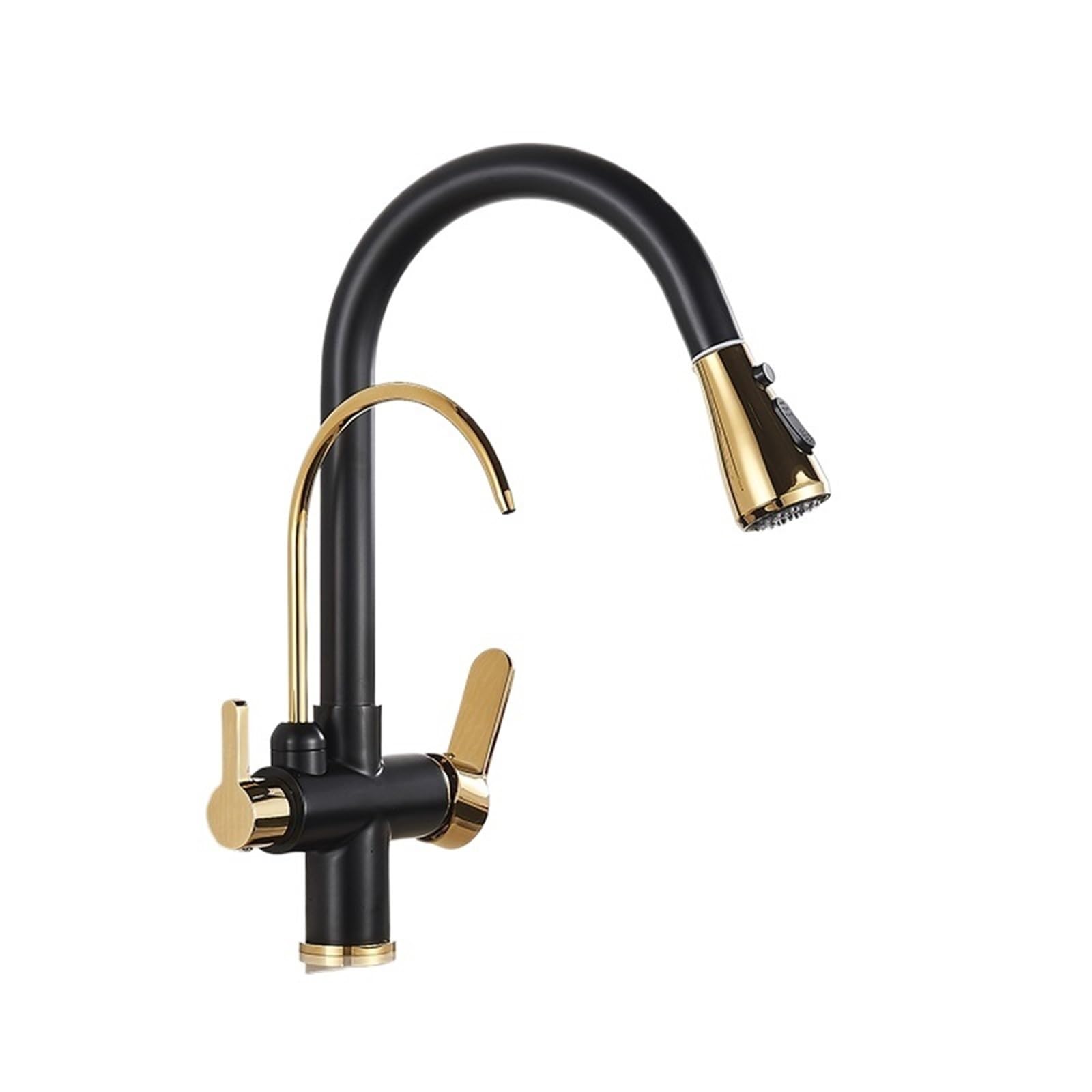 GLETSF 3-Way Pull-Out Kitchen Faucet High Arc Flexible Tap with Sprayer Drinking Water Purifier & Filter Modern Black Finish Ideal for Home & Kitchen Use,Chrome-A