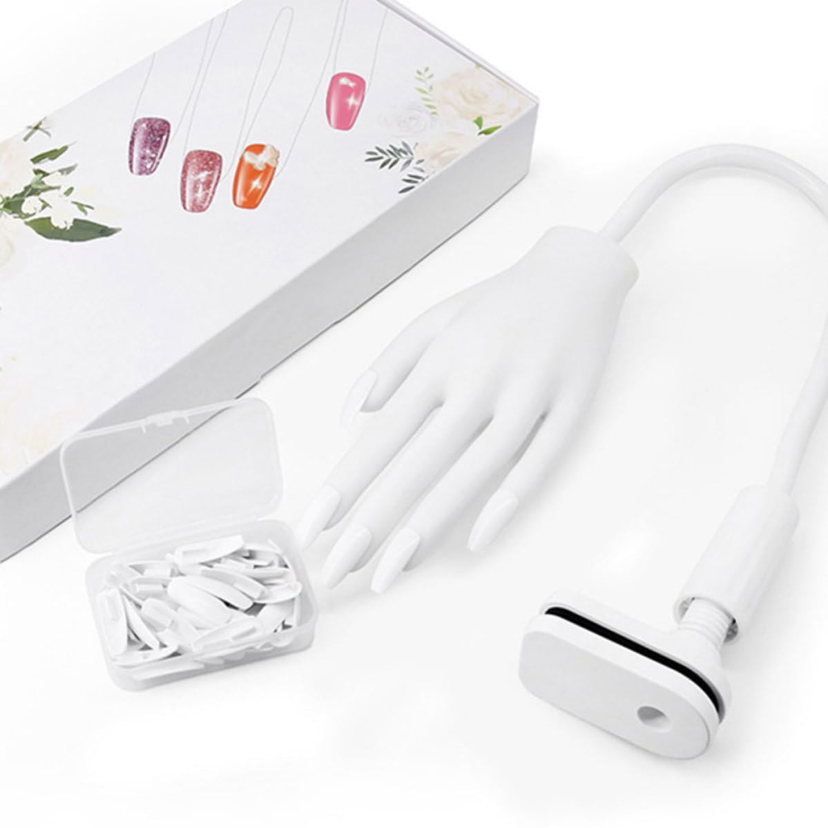 Nail Practice Hand for Nails with White Plastic Material Optimal Viewing and Easy Cleaning Features for Showcasing by Professional Manicurists and Beginners