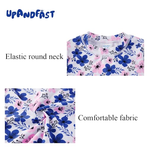Image of upandfast Girls Rash Guard Set Long Sleeve Two Piece Swimsuit with UPF 50+ Sun Protection for Girls 3-8 Years