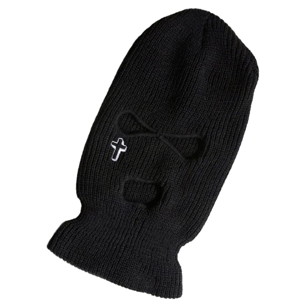 Masque De Ski Tricoté 3 Trous - Chaud, élastique, Pour Cyclisme, Moto, VTT Et Activités Hivernales