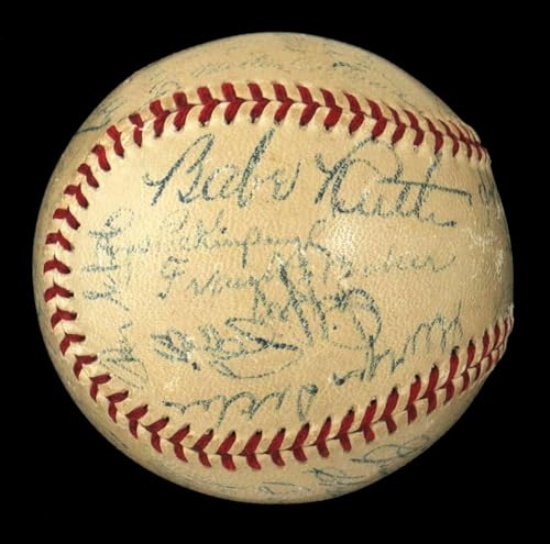 Babe Ruth Ty Cobb Cy Young Jimmie Foxx Tris Speaker 34 Sigs Signed Baseball