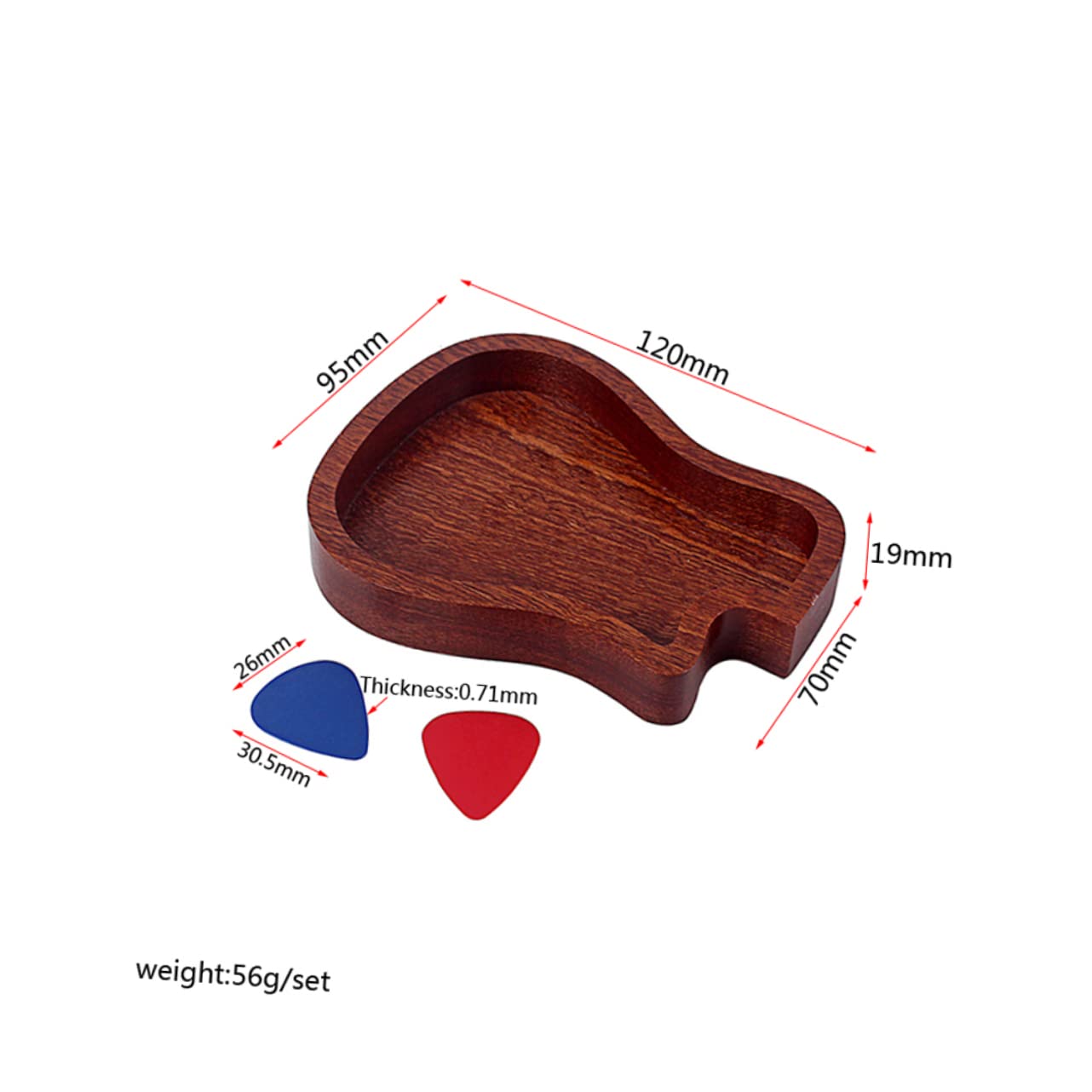 ifundom 2Pcs Wooden Guitar Pick Holder with Color Picks Plectrum Storage Box for Guitar Bass Durable Material Polished Finish present for Music Lovers and Guitar Players