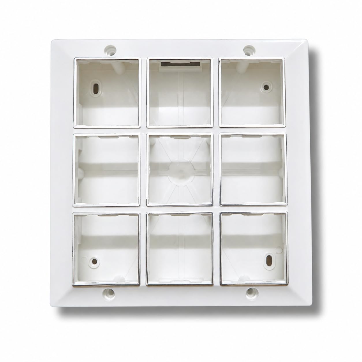 18 Module Modular Switch Board Plate with Cover, Polycarbonate Electrical Panel, Universal Compatible, Glossy White, Heavy Duty Surface Mount Frame-picture-11