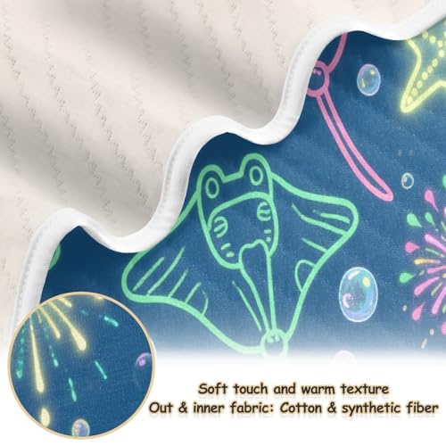 Custom Ocean Animal Manta Ray Starfish Colorful Blanket for Baby Girl Cozy Custom Print cat Blankets for Kids for Girls or Boys 30x40in articulos para Bebes recien nacidos ni?a2