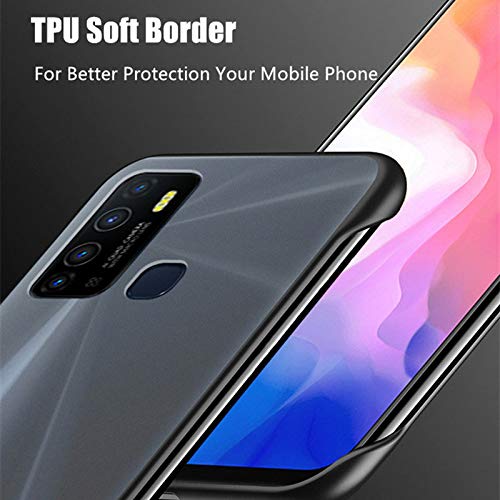Image of REALCASE Infinix Hot 9 / Hot 9 Pro Back Cover Case | Slim Translucent Frameless Matte Hard Back Skin | Soft TPU Shock Proof Bumper Back Cover Case for Infinix Hot 9 / Hot 9 Pro (F-Black)