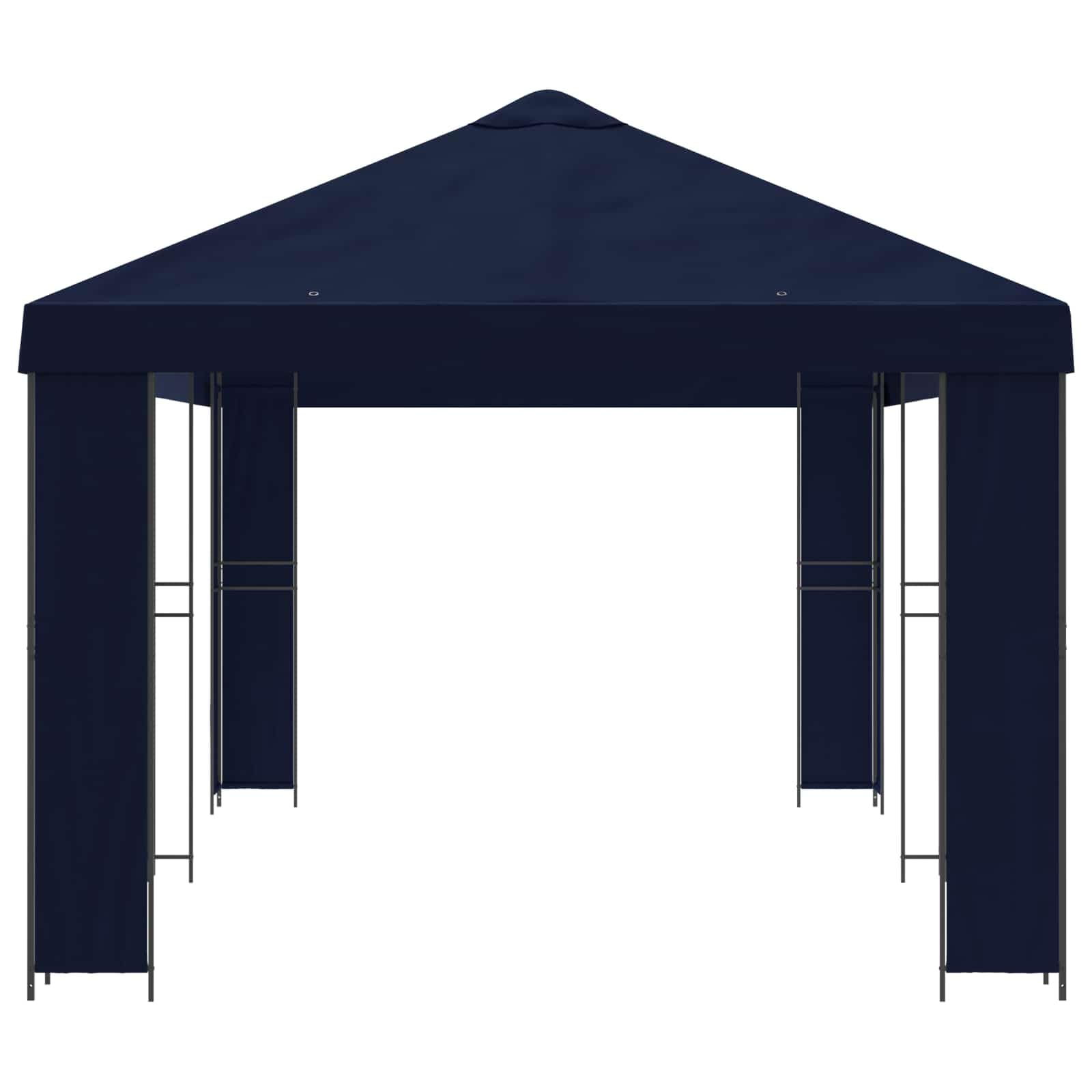 Gazebo da giardino, 6 x 3 m, blu, in poliestere e acciaio, 190 g/m², con tetto, tettoia per terrazza, riparo per feste in giardino in estate