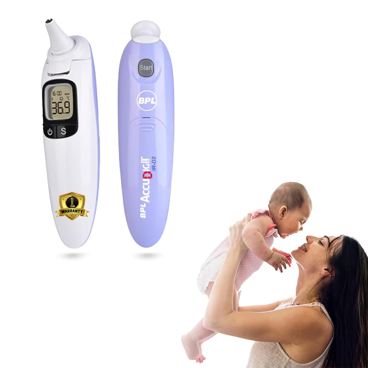 BPL Medical Technologies Accudigit IR-D2 Non Contact Infrared Thermometer - Fast & Accurate Forehead Thermometer for Adults & Kids (White)-image-6
