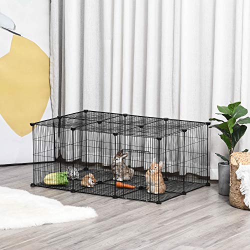 Pawhut Pet Playpen Small Animal Cage 22 Panels Portable Metal Wire Yard Fence With Door For Rabbit Chinchilla Hedgehog Guinea Pig #TOP1