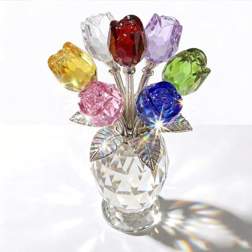 Elegant Crystal Rose Figurine with Gift Box – 7...