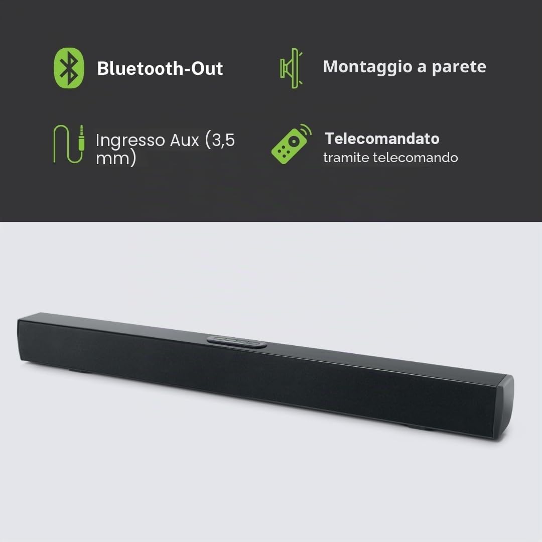 Muse 1520 SBT Altoparlante tv con bluetooth, 50 W, Nero