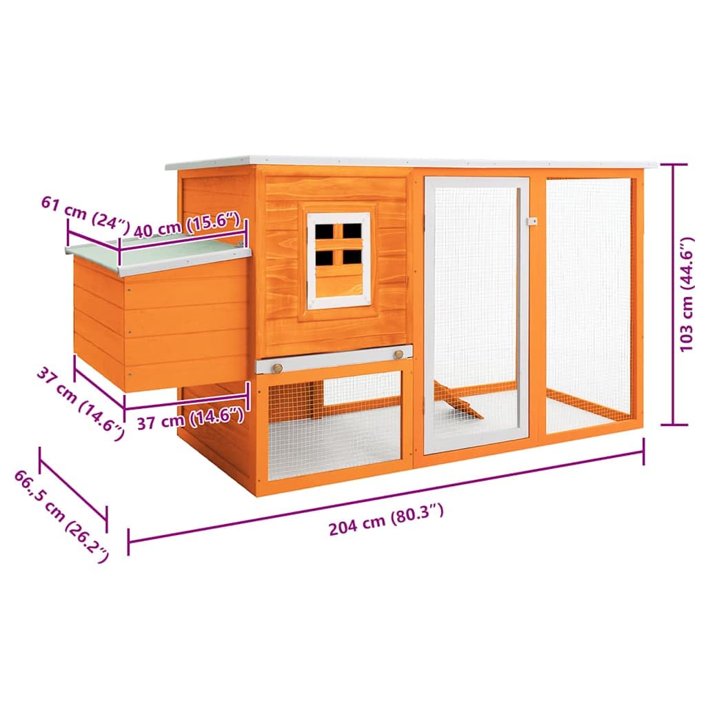 Gallinero exterior de madera de pino con techo verde impermeable, Rampa de acceso, pajarera, jaula de huevos y bandeja deslizante para pollos