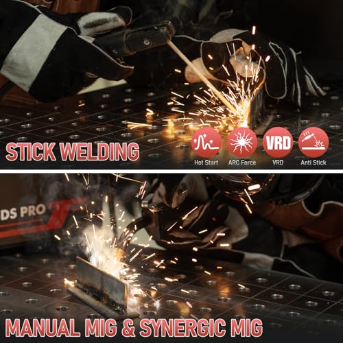 Image of YESWELDER 165A MIG Welder & Lift TIG Torch, 110V /220V Dual Voltage, 4 in 1 Gas MIG /Flux Core MIG /Lift TIG /Stick Multiprocess Large LED Digital Display MIG Welding Machine with 35-50 Lift TIG Gun