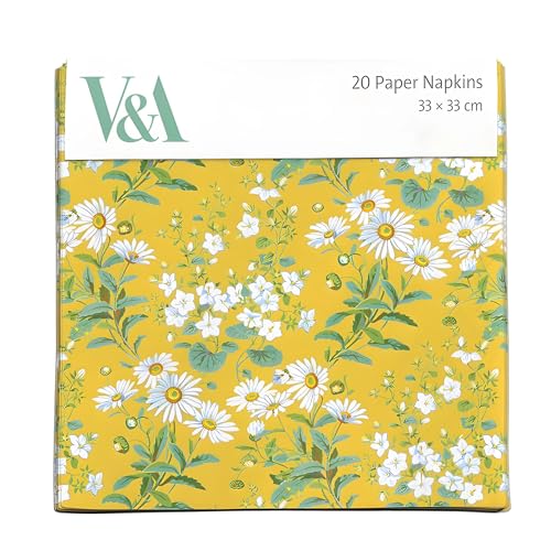 Paper Napkins/Serviettes - Artistic Yellow Daisies Floral Design by Charlotte Spiers - Disposable Tableware - Eco-Friendly