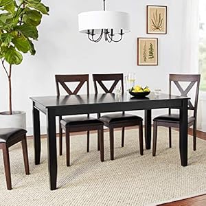 East West Furniture DUT-BLK-T Dudley Kitchen Table - a Rectangle Dining Table Top with Sturdy Legs, 36x60 Inch, Black East West Furniture DUT BLK T Dudley Kitchen Table a Rectangle Dining Table Top with Sturdy Legs 36×60 Inch Black