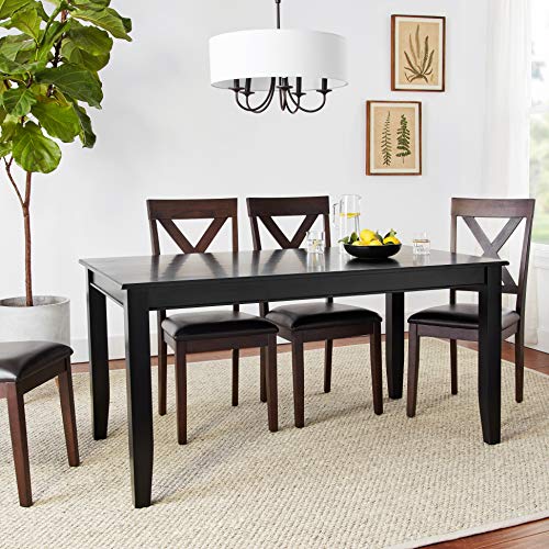 East-West-Furniture-DUT-BLK-T-Dudley-Kitchen-Table-a-Rectangle-Dining-Table-Top-with-Sturdy-Legs-36×60-Inch-Black East West Furniture DUT BLK T Dudley Kitchen Table a Rectangle Dining Table Top with Sturdy Legs 36×60 Inch Black