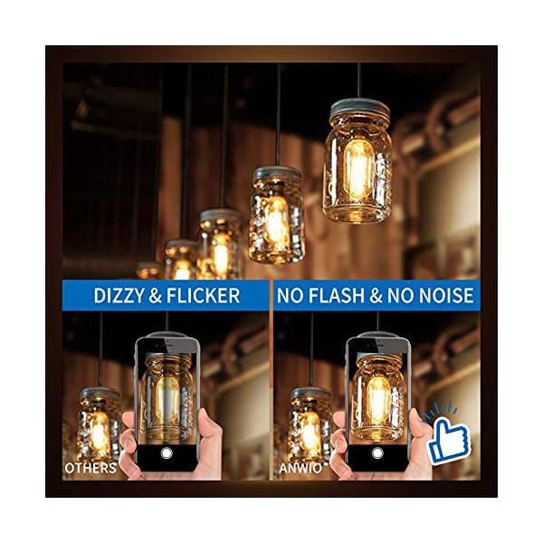 ANWIO E14 LED Leuchtmittel 4.5W Filament Lampe, T25 470LM Edison LED, Ersetzt 40w Glühbirne, Warmweiß 2700K, Nicht… – Bild 8
