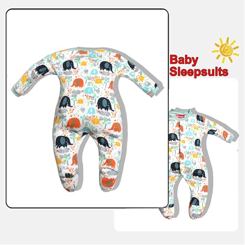 Image of VParents Rompers for New Born Baby Girl & Boy (Pack of 3), 100% Cotton Full Sleeve Romper /Bodysuit /Jumpsuit /Onesies /Sleepsuit for Infants & Toddlers, Comfortable Clothes for Babies