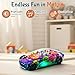 TOOTY TOY Transparent Sensory Gear Toy Car for Kids, Bump & Go Toy Car with Colorful Moving Gears, Music & LED Lights, Interactive Light Up Toys for Toddlers, Boys & Girls, Great Birthday Gift