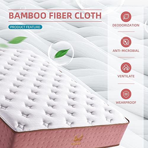 King Mattress Xizzi 14 Inch Hybrid Memory Foam Mattress With Pocket Spring For A Peaceful Sleep,Mattress In A Box,King 14 Inch Pink (Dhm) #TOP1