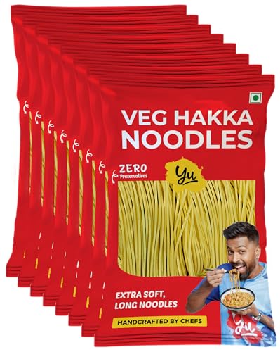 Veg Hakka Noodles - Zero Preservatives - Extra Long & Extra Soft - Not Fried & No Palm Oil - 100% Natural Ingredients - Just Boil - Ready In 5 Mins - 1200g (150g x 8) - Yu (B0CYQFJ3G7) Amazon Price History, Amazon Price Tracker