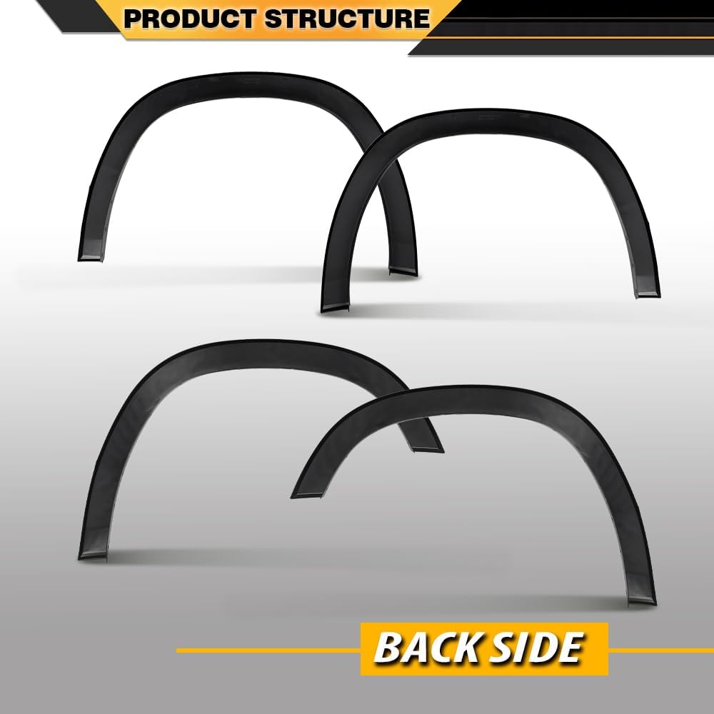 ANDPLAY Fender Flares 4PCS Compatible with Dodge Ram 1500 2019 2020 2021 2022 2023 2024, Not Fit 1500 Classic & Rebel & TRX Models Black