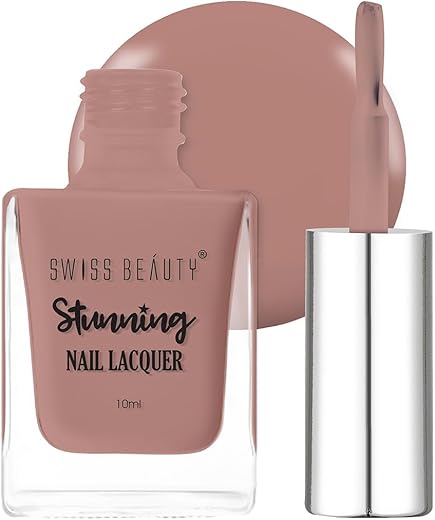 Swiss Beauty Stunning Nail Lacquer | Chip Resistant, Quick drying nail paint | Highly Pigmented with high shine Nail polish | Shade – Desert Taupa,…