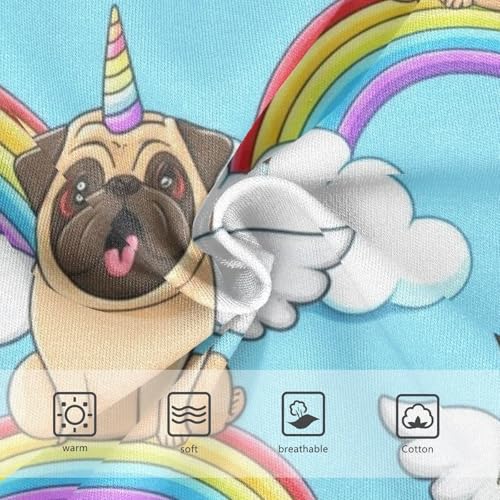 Cute Pug Dog Rainbow Blue Sky Panties Little Girl Girls Underwear Toddlers Cotton Print Briefs Undies Kids 2t3