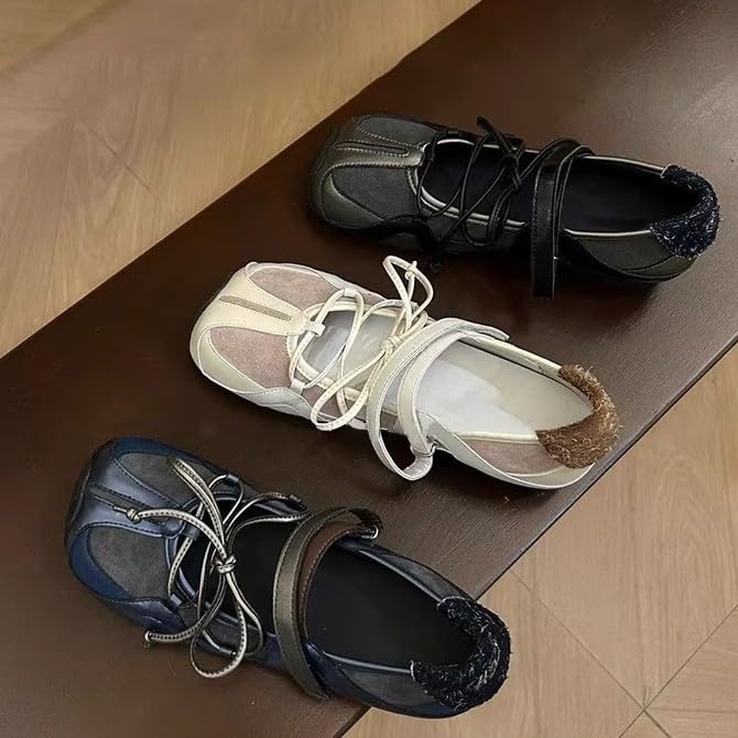 Sneakerina Ballet Sneaker Shoes Tennis & Racquet Sport Flats Women Girls - Comfortable Walking Trendy Casual Cute Lightweight Running Soft Y2K Retro Non Slip Elegant Athleisure Standing All Day3