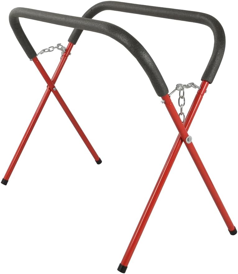 K Tool International 79750 Automotive Fender Stand for Garages, Repair Shops, and DIY, 41" x 43" x 35", 500 lbs. Capacity, Adjustable, Padded, Powder-Coated Tubular Steel, Rubber Feet, Red/Black