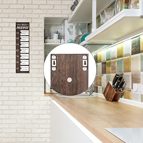 Dahey Menu Board For Kitchen Weekly Meal Planner Rustic Wood Board With Clips, Farmhouse Signs Wall Decor, Chalkboard Display Fridge Decor, Brown, Small #TOP4