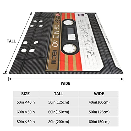 Retro Vintage 80S Or 90S Fashion Style Throw Blanket Fleece Blanket Soft Cozy Warm Flannel Blanket For Living Room Couch Bed Office 50"X 40" #TOP3