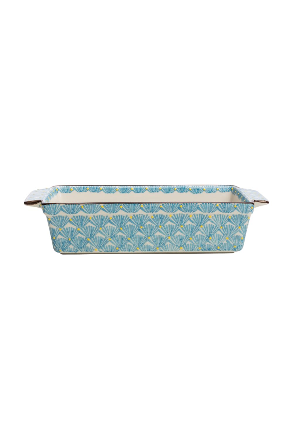 Moule à gâteau Art Deco bleu en grès 31 x 13 x 7 cm
