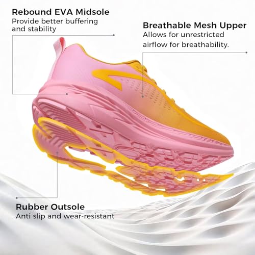 Image of GSLMOLN Women's Non-Slip Fashion Walking Shoes Breathable Mesh Tennis Gym Sneakers