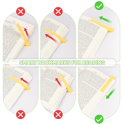 Image of 6 PCS Automatic Bookmark, Smart Bookmarks for Women Men Book Accessories Silicone Book Mark Bible Book Markers Book Marks for Reading Book Lovers Gifts Bookish Gifts Birthday Party Favors for Kids