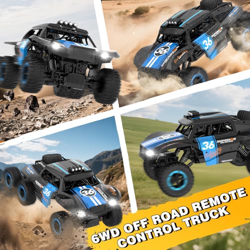 Coche teledirigido Grande Camión RC - 1:12 Coche teledirigido todoterreno 6WD Camión todoterreno para derrapes Coches RC de juguete con 2 baterías recargables Regalo de cumpleaños o Navidad - imagen 3
