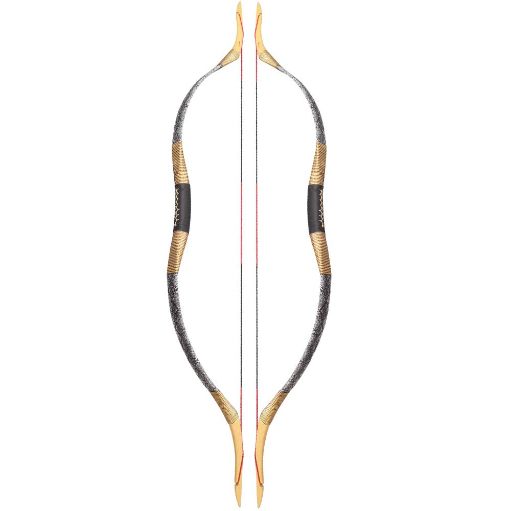 Arc Traditionnel Longbow Fait à la Main 25-40lbs Classique Chasse Cheval Plein air Cible Noir 25LBS