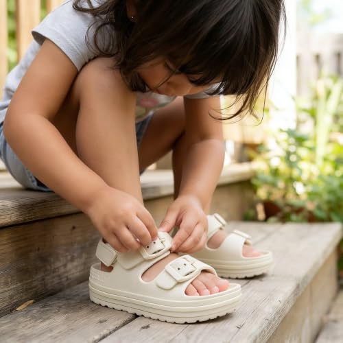 Image of Toddler Buckle Sandals Open Toe Water Sandal with Adjustable Back Strap for Boys Girls