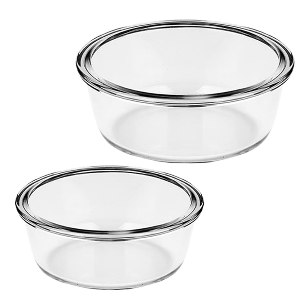 Bols mélangeurs en verre KICHOUSE 1000ml et 650ml lot de 2 ronds pour préparation et four