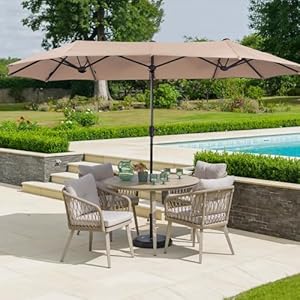 Heras palace 13 ft rectangle patio umbrellas large outdoor umbrella with crank powerful uv protective table umbrella outdoor patio for backyard pool garden deck  urban country home decor