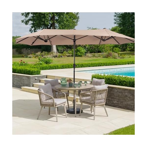 Heras palace 13 ft rectangle patio umbrellas large outdoor umbrella with crank powerful uv protective table umbrella outdoor patio for backyard pool garden deck  urban country home decor