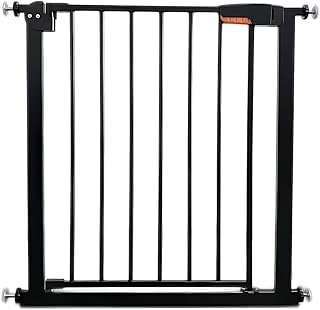 Zanbeel Baby Safety Gate, Pet Dog Barrier, Auto Close Stair Gate, Pressure Fit Baby or Dog Gate, Self Closing Toddler & Baby Gate, Baby Safety Gate, Stairs & Doorways, Child Gate, 75-82cm (Black)