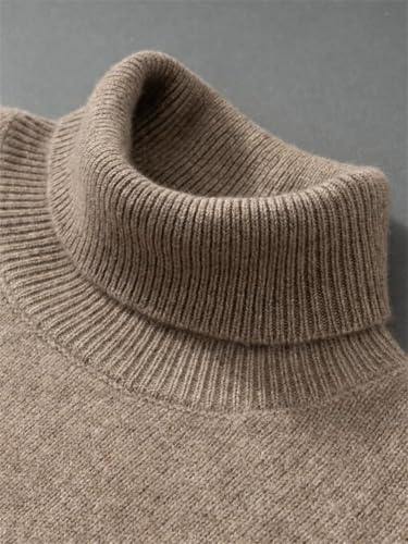 Men High Collar Cashmere Blend Pullover Sweater Fall Winter Soft Warm Thick Causal Knit Jumper4