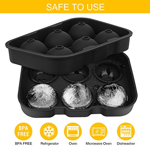 Rechishre Ice Cube Trays Silicone, Sphere Ice Ball Maker With Lid For Whiskey And Cocktails & Bourbon, Reusable And Bpa Free 1 Pack #TOP1