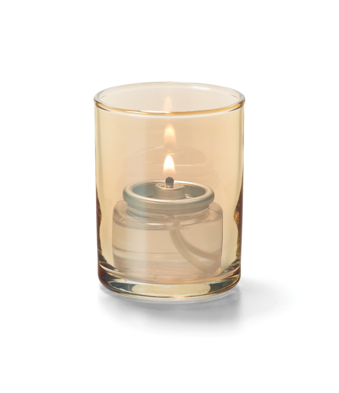 Gold Lustre Tealight Cylinder Glass Lamp by Hollowick – Glass, Gold, Model 5176G