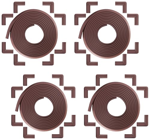 Image of Bebe Earth Baby Proofing Edge and Corner Guard Protector Set, 20.4 ft, Coffee Brown (Pack of 4)
