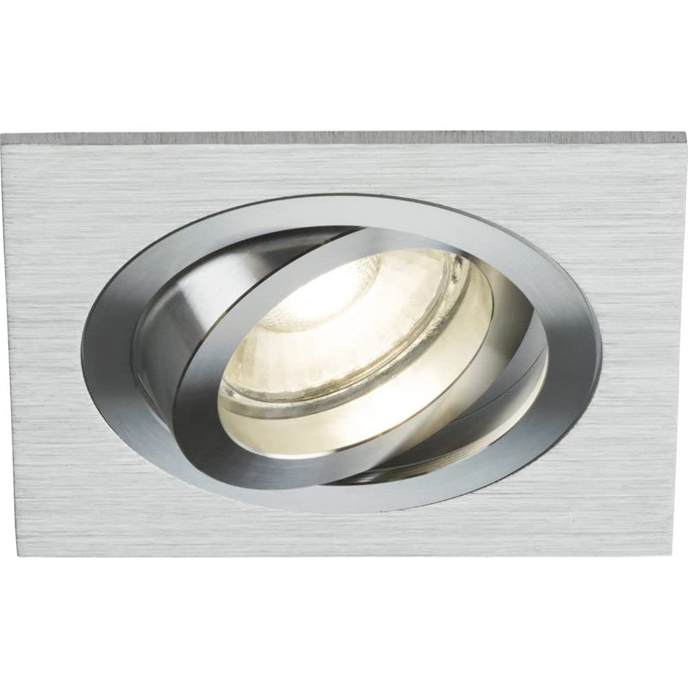 Knightsbridge GU10 Ambar Single Tilt Square Downlight Brushed Chrome
