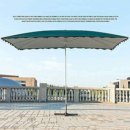 LSLYTQ Outdoor Large Parasol With Adjustable Height, Commercial Foldable Canopy, Heat Insulation, Rainproof, Sunscreen, Square Garden Parasol 3x2m good image 4