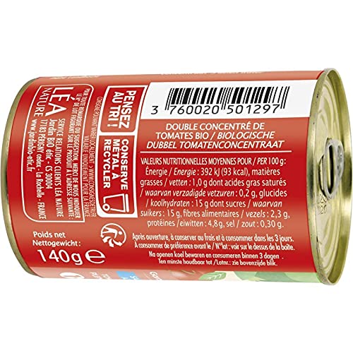 JARDIN BIO ÉTIC DOUBLE CONCENTRÉ DE TOMATES BIO 140G, JARDIN BIO ETIC, LOT DE 5