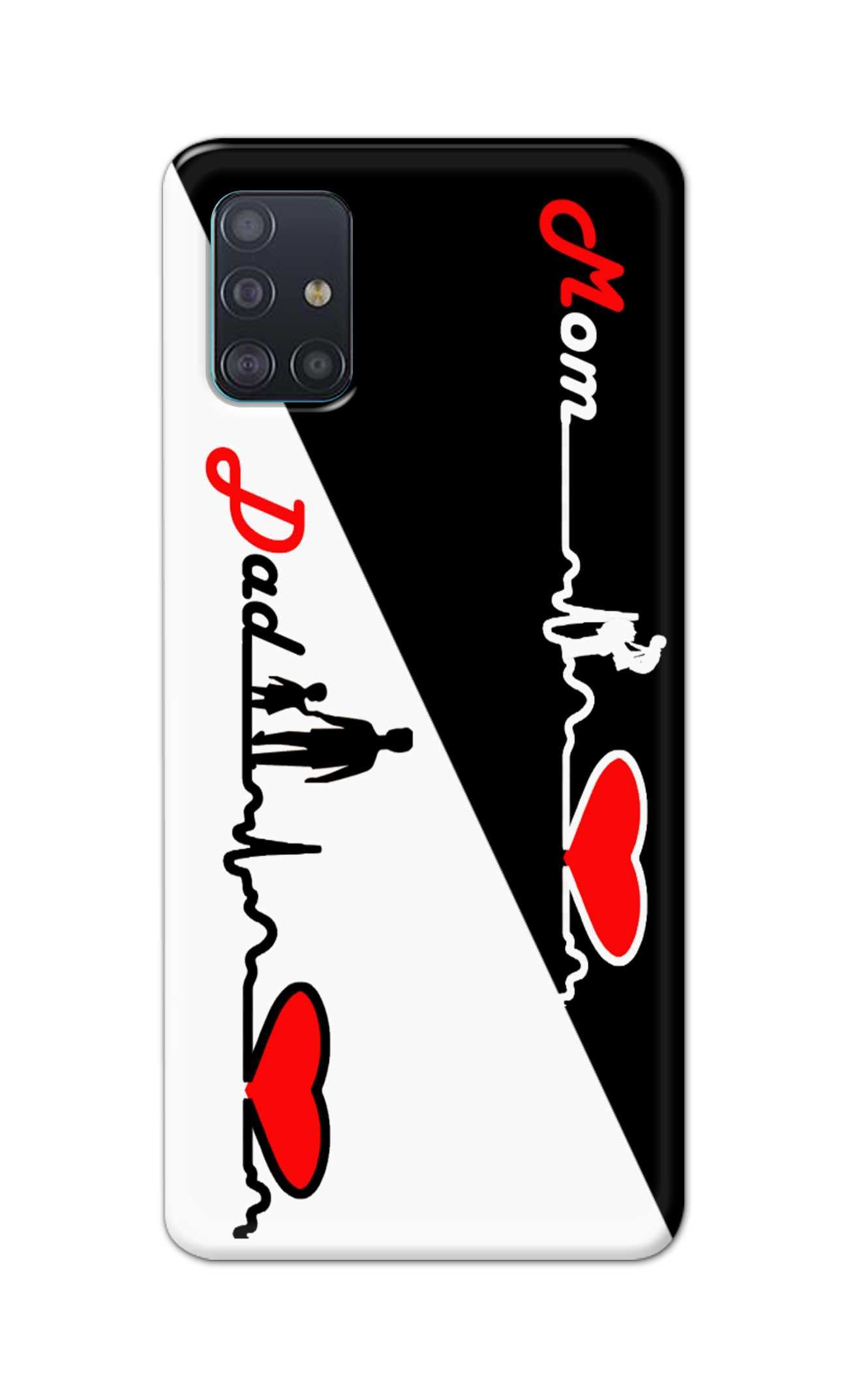 TweakyMod Designer Printed Hard Case | Mom and Dad Heart Beat Back Cover Compatible with Samsung A51